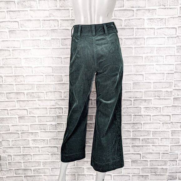 Nathalie Dumeix Paris Women's Wide Leg Corduroy Trouser Pants in Green size 38 - Picture 9 of 10